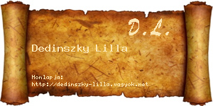 Dedinszky Lilla névjegykártya
